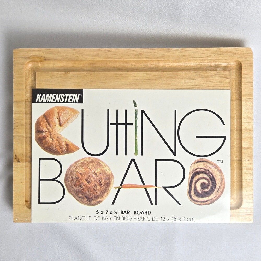 Kamenstein Cutting Board, Wooden Bar Board,  5"x 7", No 8537, Vtg 90s New Sealed